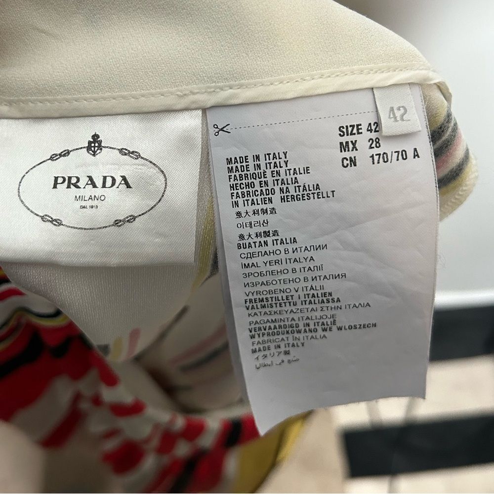 Prada Printed Striped Pleated Skirt - Picture 6 of 8